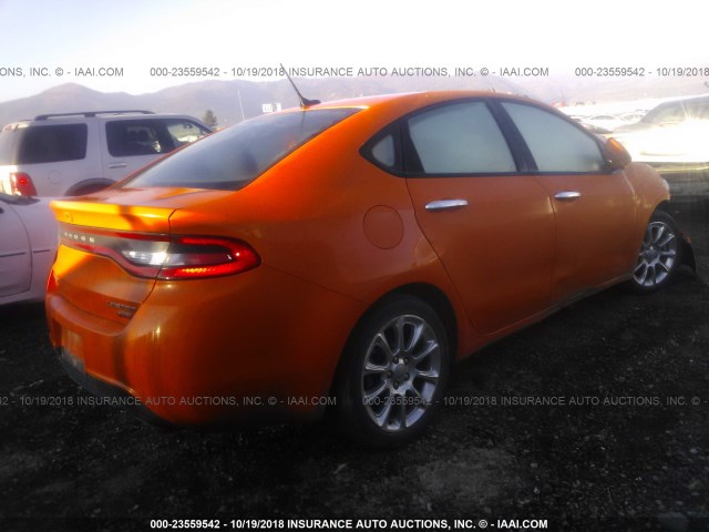 1C3CDFCH6DD319699 - 2013 DODGE DART LIMITED/R/T ORANGE photo 4