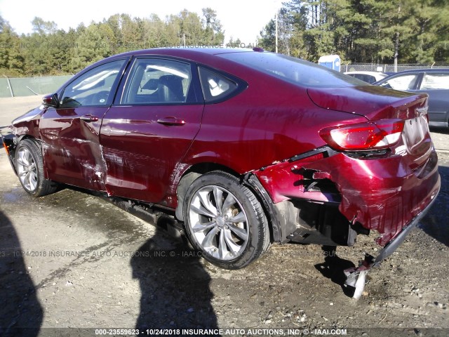 1C3CCCBB5FN532610 - 2015 CHRYSLER 200 S BURGUNDY photo 3