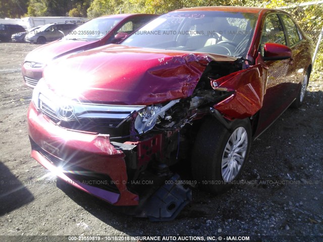 4T1BF1FKXDU688086 - 2013 TOYOTA CAMRY L/SE/LE/XLE RED photo 6