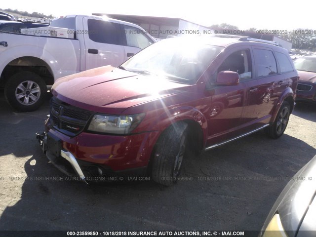 3C4PDCGG0FT583432 - 2015 DODGE JOURNEY CROSSROAD RED photo 2