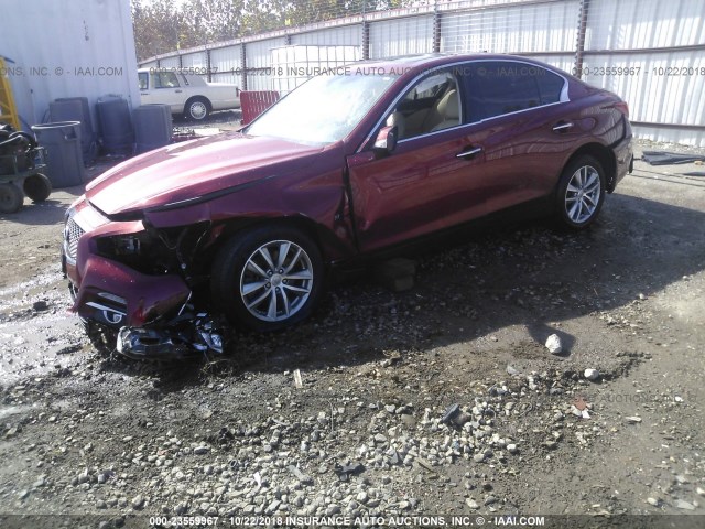 JN1BV7AR9EM696893 - 2014 INFINITI Q50 PREMIUM/SPORT MAROON photo 2