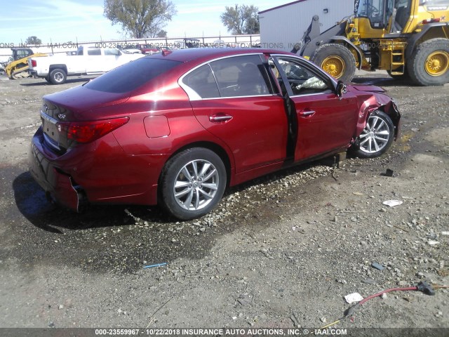 JN1BV7AR9EM696893 - 2014 INFINITI Q50 PREMIUM/SPORT MAROON photo 4