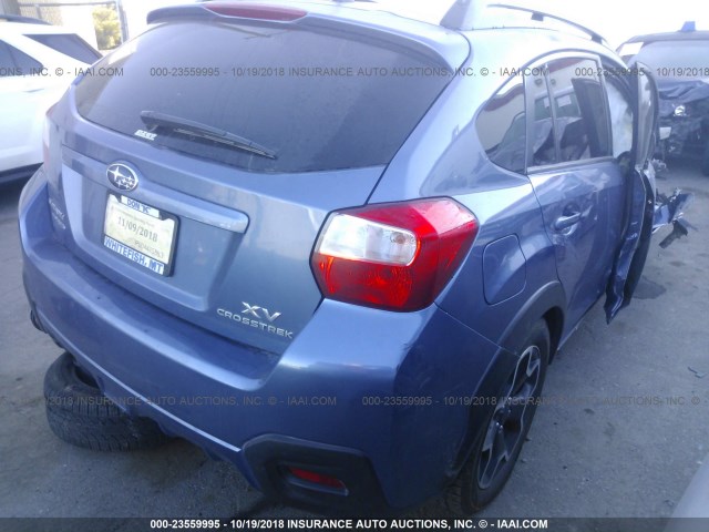 JF2GPACC9E8220639 - 2014 SUBARU XV CROSSTREK 2.0 PREMIUM BLUE photo 4