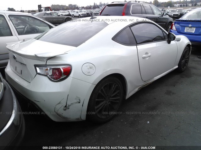 JF1ZCAC13D1603121 - 2013 SUBARU BRZ 2.0 LIMITED WHITE photo 4