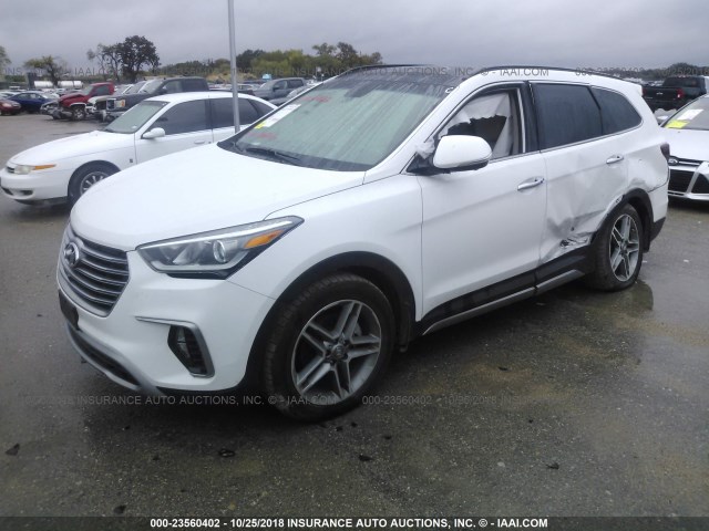 KM8SRDHF3HU213488 - 2017 HYUNDAI SANTA FE SE/LIMITED WHITE photo 2