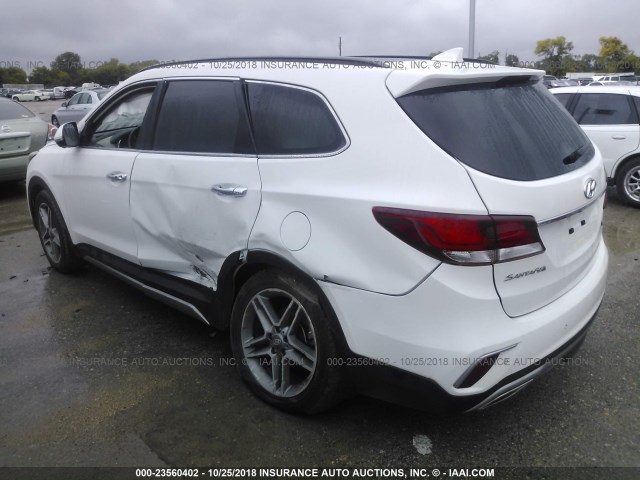 KM8SRDHF3HU213488 - 2017 HYUNDAI SANTA FE SE/LIMITED WHITE photo 3