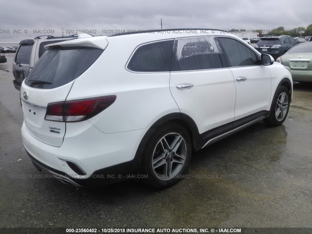 KM8SRDHF3HU213488 - 2017 HYUNDAI SANTA FE SE/LIMITED WHITE photo 4