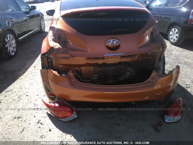 KMHTC6AE0FU244438 - 2015 HYUNDAI VELOSTER TURBO ORANGE photo 6