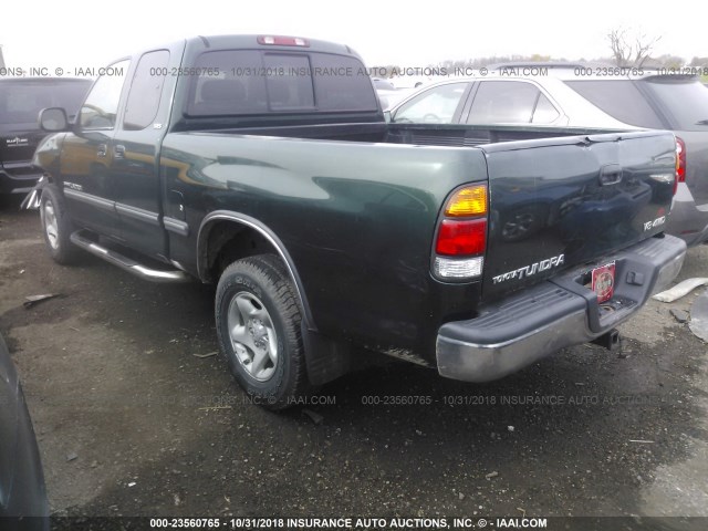 5TBBT4414YS001468 - 2000 TOYOTA TUNDRA ACCESS CAB/ACCESS CAB SR5 GREEN photo 3