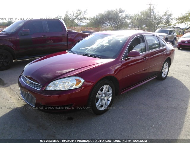 2G1WB5E30E1174904 - 2014 CHEVROLET IMPALA LIMITED LT RED photo 2