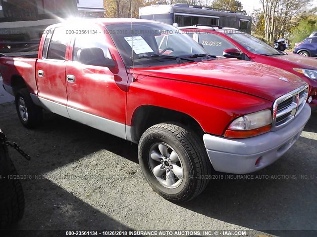 1D7HG48N23S184748 - 2003 DODGE DAKOTA QUAD SLT RED photo 1