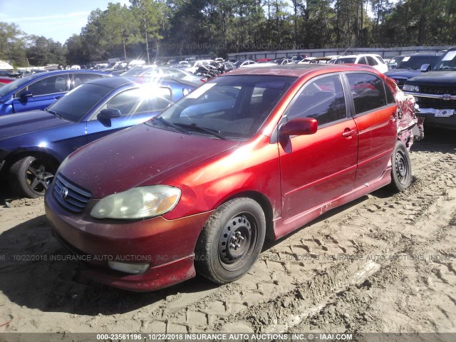 2T1BR32E13C098488 - 2003 TOYOTA COROLLA CE/LE/S RED photo 2