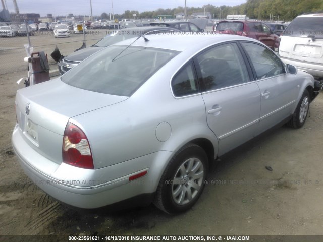 WVWPD63B93P459042 - 2003 VOLKSWAGEN PASSAT GLS SILVER photo 4