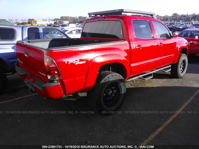 5TELU42N37Z406219 - 2007 TOYOTA TACOMA DOUBLE CAB 红色 照片 4