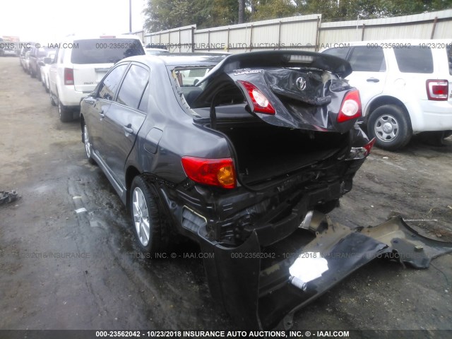 1NXBU4EE0AZ219653 - 2010 TOYOTA COROLLA S/LE/XLE GRAY photo 3