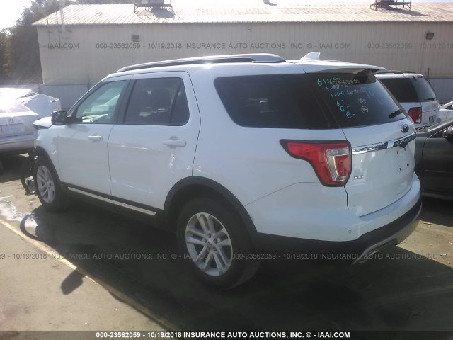 1FM5K7D84GGA26252 - 2016 FORD EXPLORER XLT WHITE photo 3