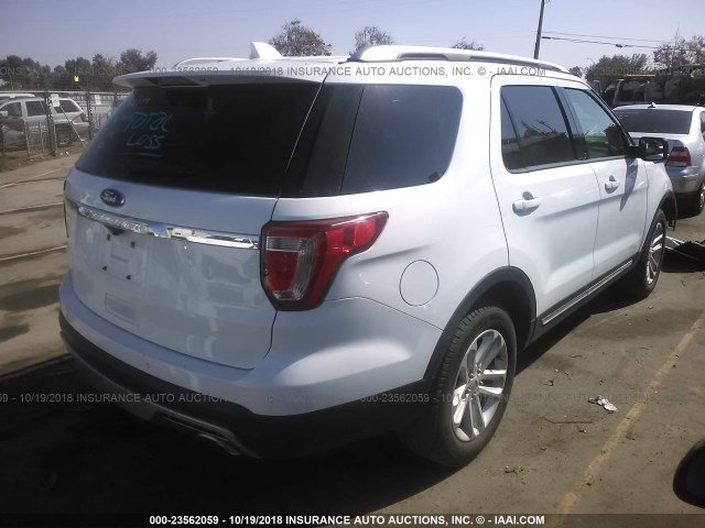 1FM5K7D84GGA26252 - 2016 FORD EXPLORER XLT WHITE photo 4