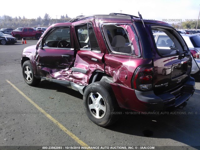 1GNDT13S652353308 - 2005 CHEVROLET TRAILBLAZER LS/LT MAROON photo 3