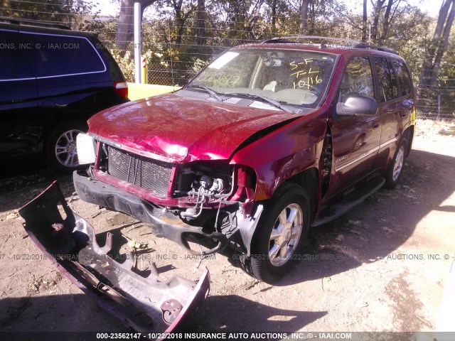 1GKDT13S462140713 - 2006 GMC ENVOY MAROON photo 2