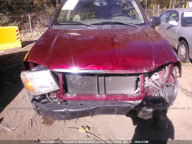 1GKDT13S462140713 - 2006 GMC ENVOY MAROON photo 6