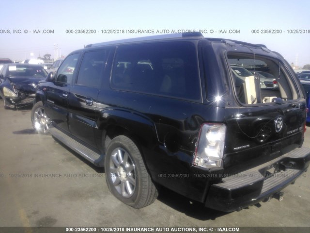 3GYFK66N25G158637 - 2005 CADILLAC ESCALADE ESV BLACK photo 3