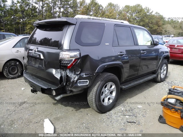 JTEBU5JR6J5524373 - 2018 TOYOTA 4RUNNER SR5 PREM/LTDL/TRAIL/TRD GRAY photo 4