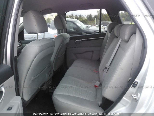 5NMSG13D58H191449 - 2008 HYUNDAI SANTA FE GLS SILVER photo 8