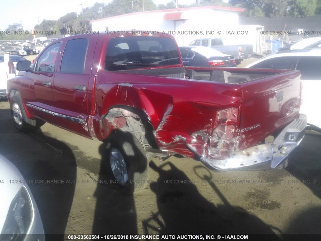 1D7HE58N76S645216 - 2006 DODGE DAKOTA QUAD LARAMIE RED photo 3