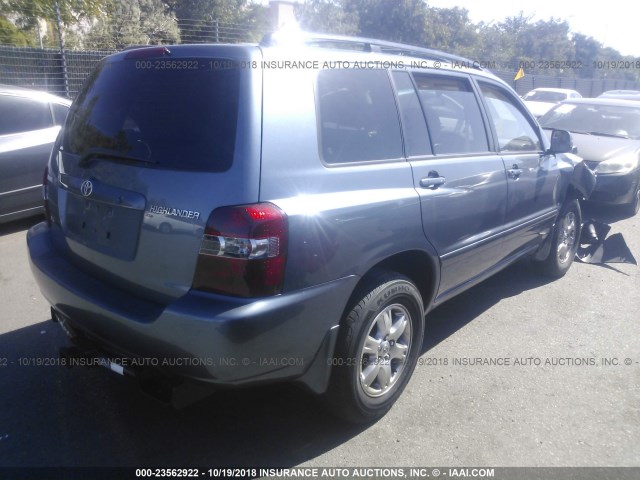 JTEDP21A240009350 - 2004 TOYOTA HIGHLANDER LIMITED BLUE photo 4