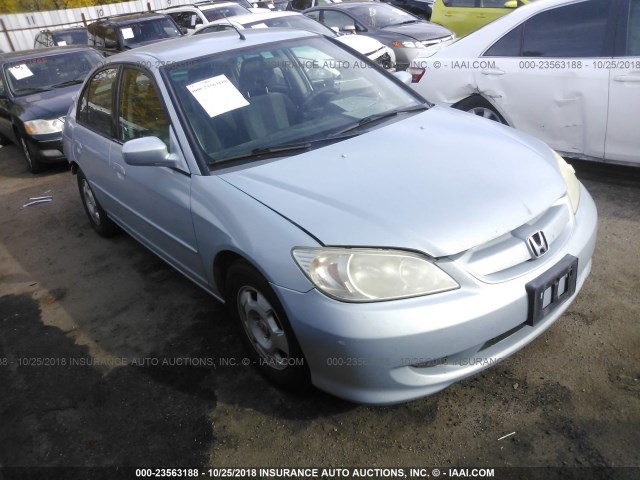 JHMES95675S005692 - 2005 HONDA CIVIC HYBRID Light Blue photo 1