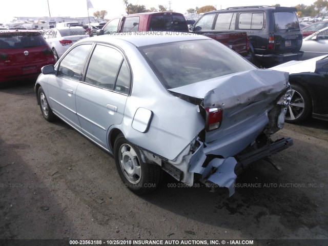 JHMES95675S005692 - 2005 HONDA CIVIC HYBRID Light Blue photo 3