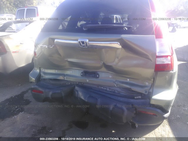 JHLRE38747C006729 - 2007 HONDA CR-V EXL GRAY photo 6