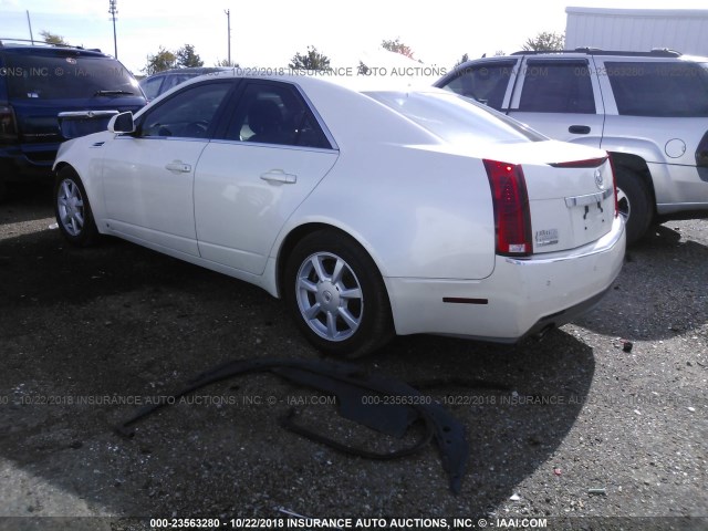 1G6DP57V680126146 - 2008 CADILLAC CTS HI FEATURE V6 WHITE photo 3