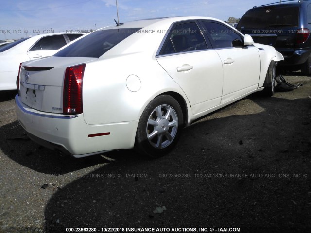 1G6DP57V680126146 - 2008 CADILLAC CTS HI FEATURE V6 WHITE photo 4