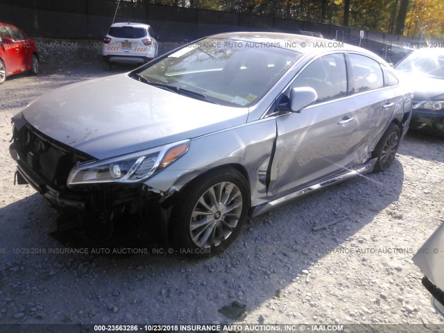 5NPE34AF5FH053912 - 2015 HYUNDAI SONATA SPORT/LIMITED SILVER photo 2