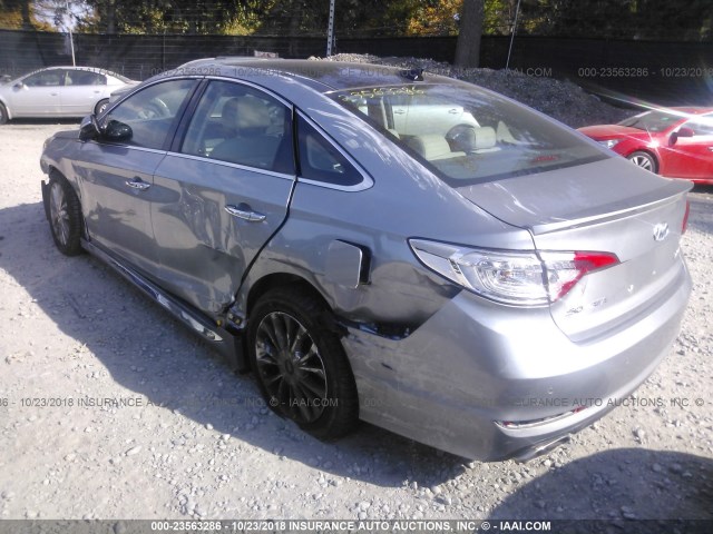 5NPE34AF5FH053912 - 2015 HYUNDAI SONATA SPORT/LIMITED SILVER photo 3