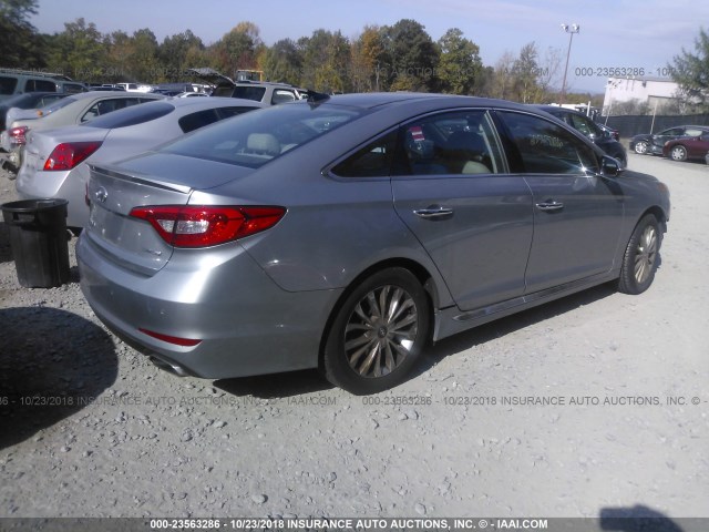 5NPE34AF5FH053912 - 2015 HYUNDAI SONATA SPORT/LIMITED SILVER photo 4