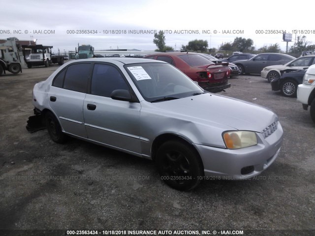 KMHCG45C11U192330 - 2001 HYUNDAI ACCENT GL SILVER photo 1