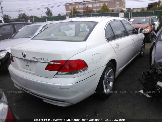 WBAHN83527DT70442 - 2007 BMW 750 WHITE photo 4