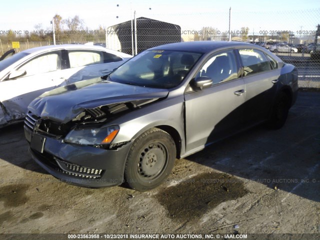 1VWAT7A37EC094796 - 2014 VOLKSWAGEN PASSAT S ნაცრისფერი ფოტო 2