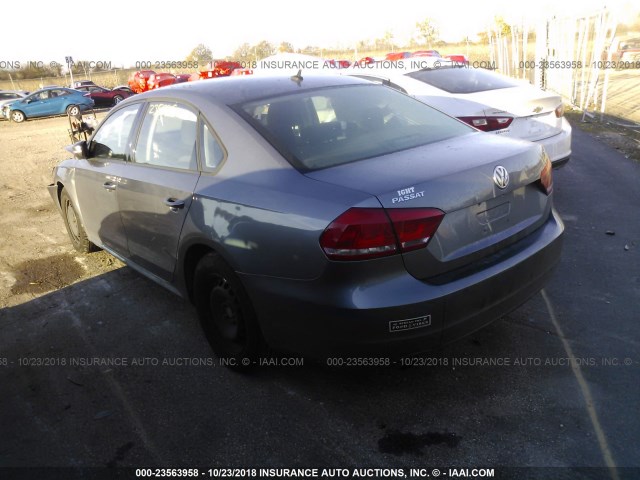 1VWAT7A37EC094796 - 2014 VOLKSWAGEN PASSAT S ნაცრისფერი ფოტო 3
