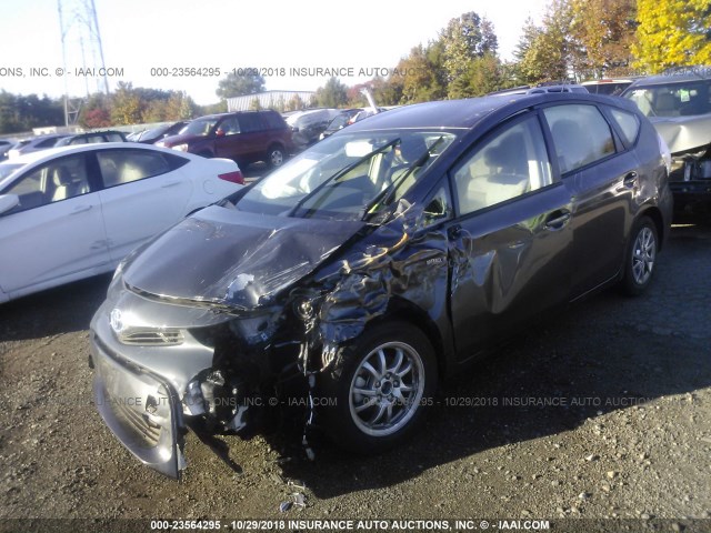 JTDZN3EU0GJ043408 - 2016 TOYOTA PRIUS V GRAY photo 2