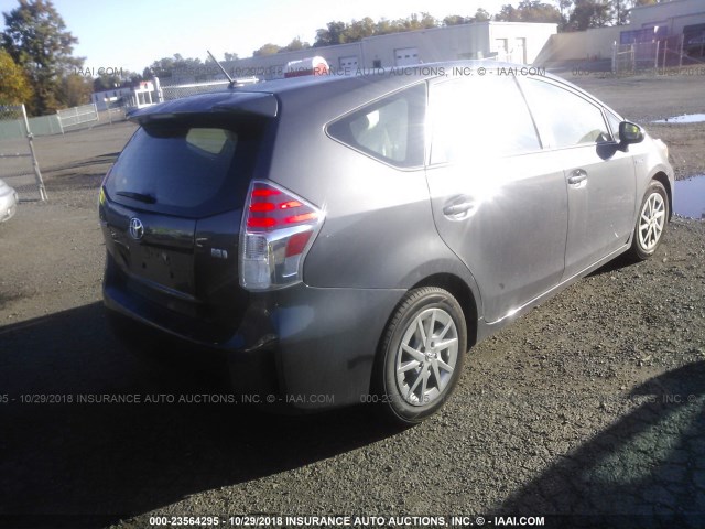 JTDZN3EU0GJ043408 - 2016 TOYOTA PRIUS V GRAY photo 4