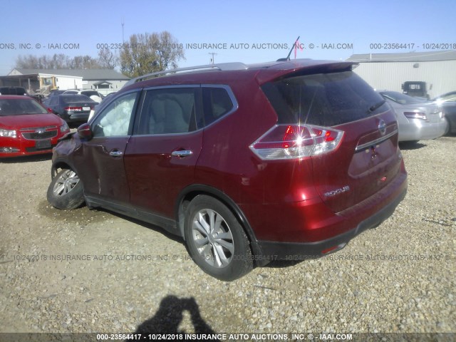 KNMAT2MV9FP570673 - 2015 NISSAN ROGUE S/SL/SV RED photo 3