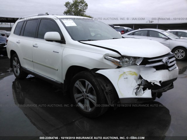 5TDDK3EH9CS093615 - 2012 TOYOTA HIGHLANDER LIMITED WHITE photo 1