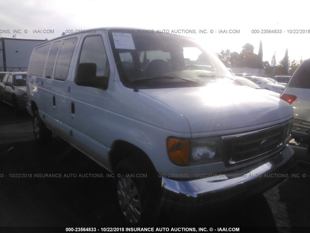 1FBNE31L06HB41716 - 2006 FORD ECONOLINE E350 SUPER DUTY WAGON WHITE photo 1