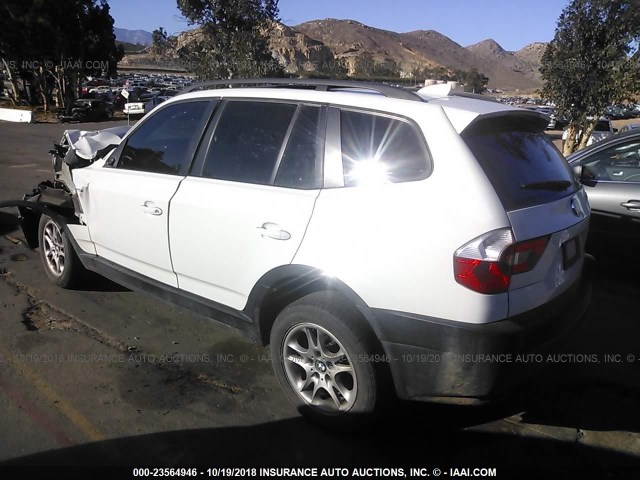 WBXPA73484WB24867 - 2004 BMW X3 2.5I WHITE photo 3