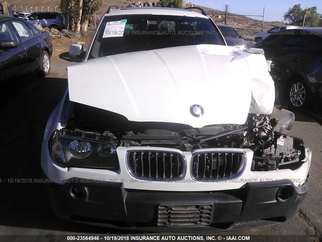 WBXPA73484WB24867 - 2004 BMW X3 2.5I WHITE photo 6