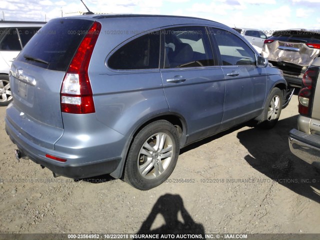 5J6RE3H70AL013076 - 2010 HONDA CR-V EXL Light Blue photo 4