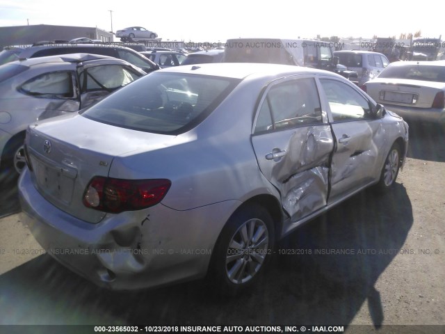 1NXBU4EE7AZ254089 - 2010 TOYOTA COROLLA S/LE/XLE SILVER photo 4